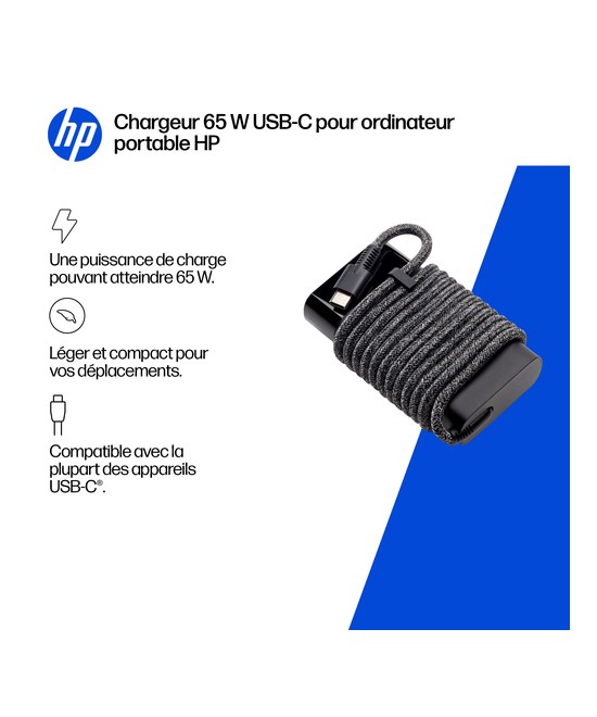 HP Chargeur pour ordinateur portable HP USB-C 65 W 671R2AA#ABB