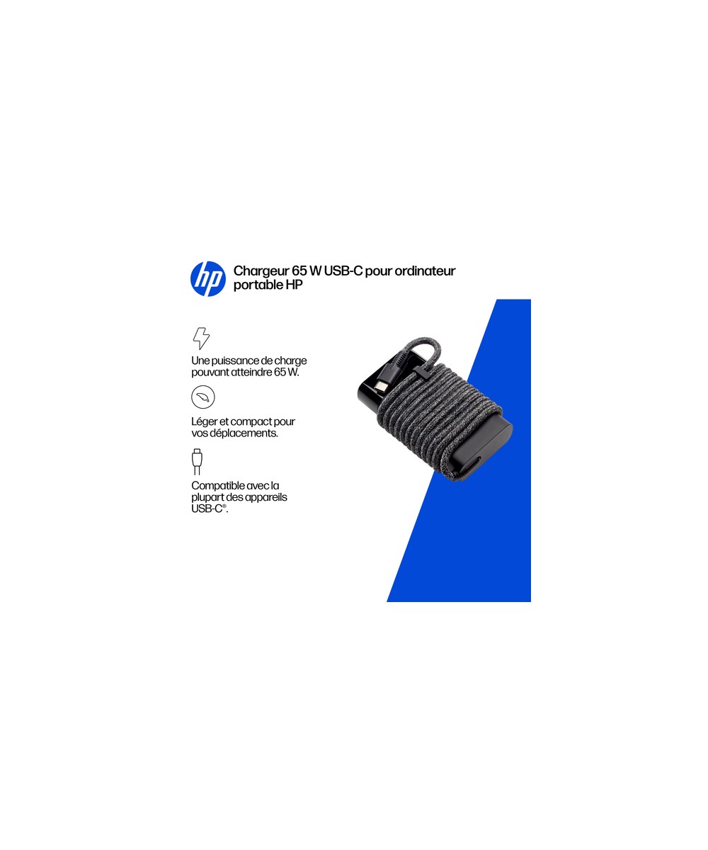 HP Chargeur pour ordinateur portable HP USB-C 65 W 671R2AA#ABB