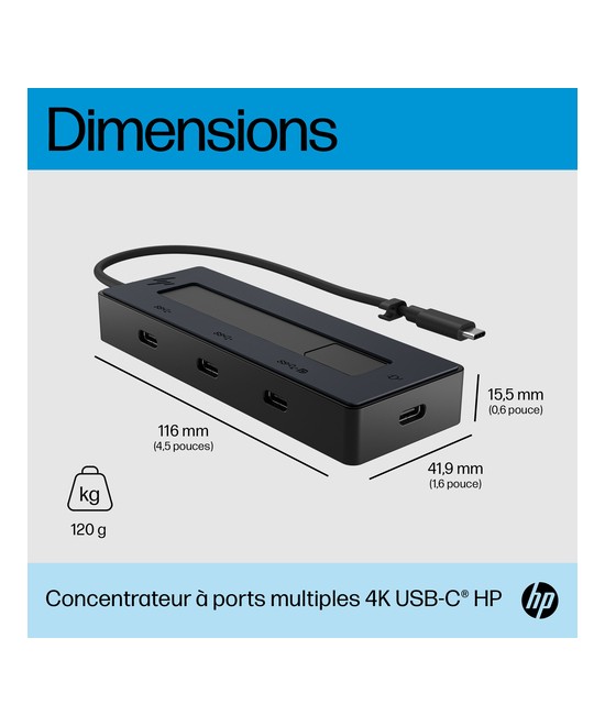 HP Concentrateur USB-C HP 4K 6G843AA#ABB