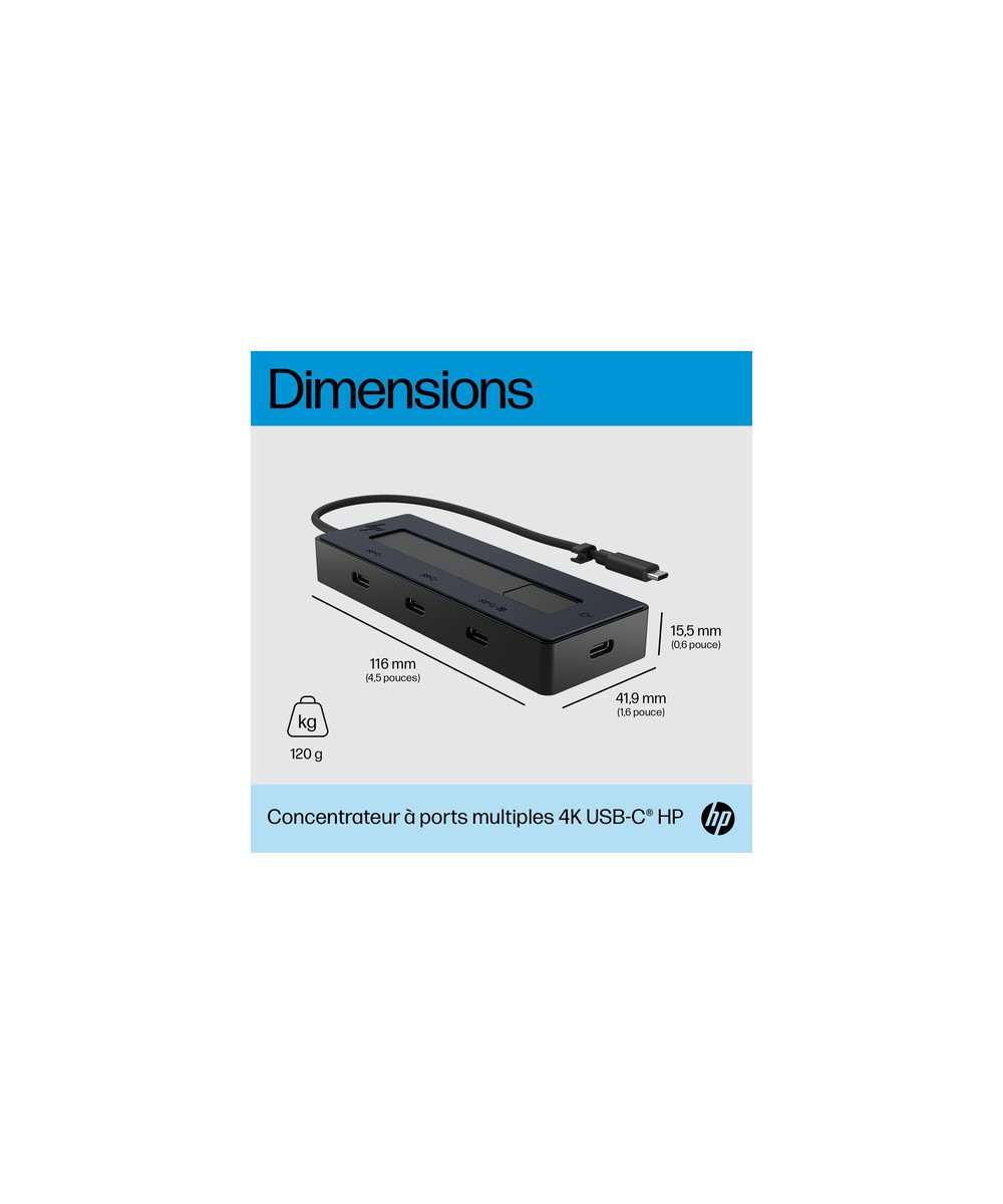 HP Concentrateur USB-C HP 4K 6G843AA#ABB