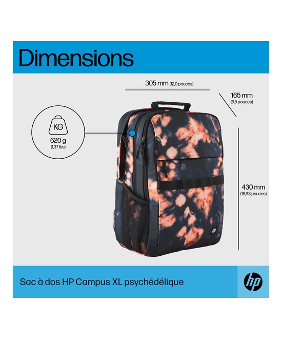 HP Sac à dos HP Campus XL Tie Dye 7J593AA