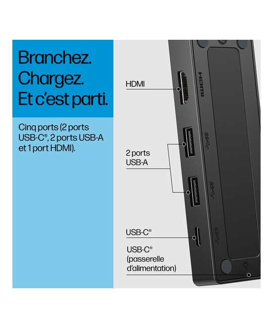 HP Concentrateur USB-C de voyage HP G3 86T46AA#ABB