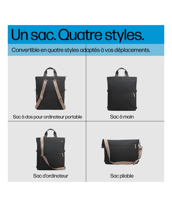 HP Sac forme sac à dos pour ordinateur portable convertible HP 14 pouces 9C2H1AA