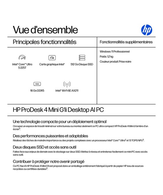 HP ProDesk 4 Mini G1i B6YW3ET#ABF