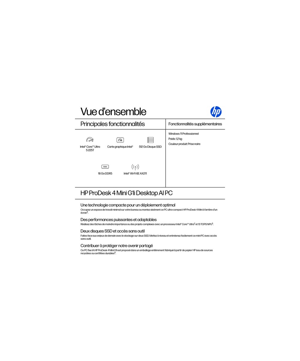 HP ProDesk 4 Mini G1i B6YW3ET#ABF