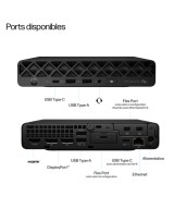 HP PC de bureau mini Ryzen AI 7 350 / jusqu'à 5 GHz RAM 24 Go D4DQ9ET#ABF