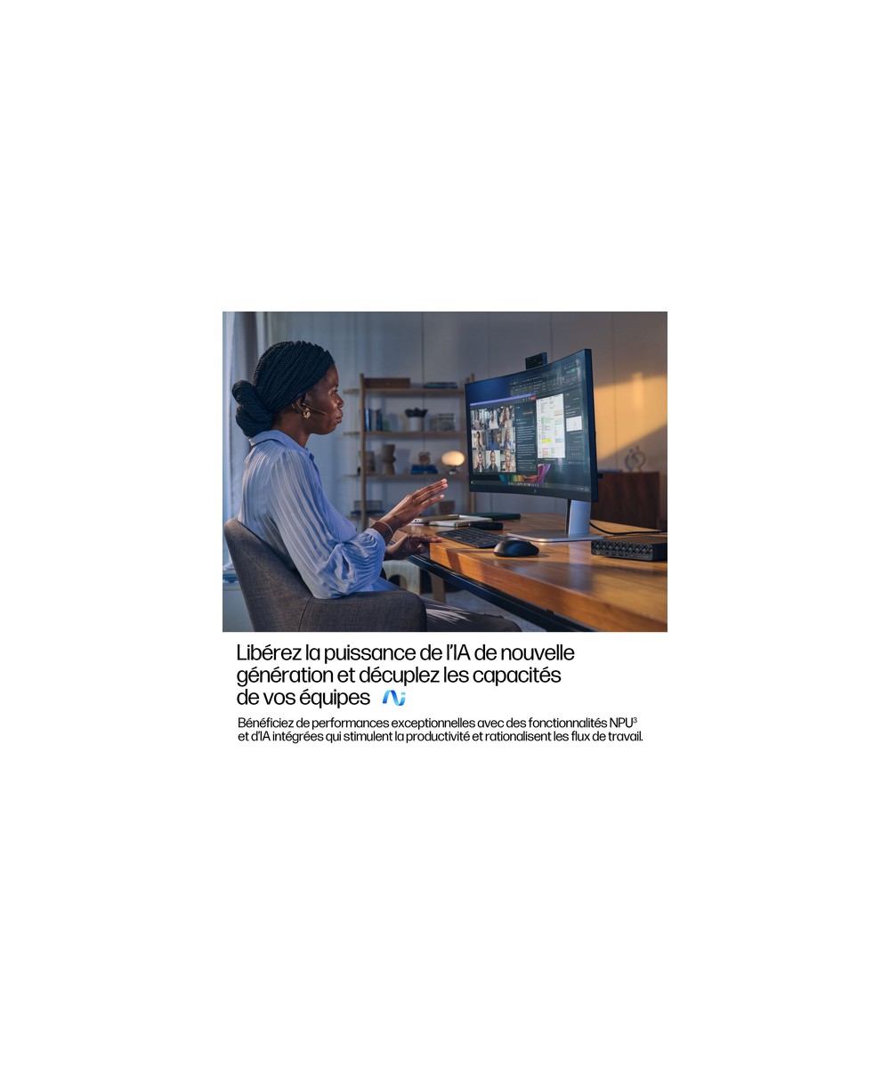 HP PC de bureau mini Ryzen AI 7 350 / jusqu'à 5 GHz RAM 24 Go D4DQ9ET#ABF