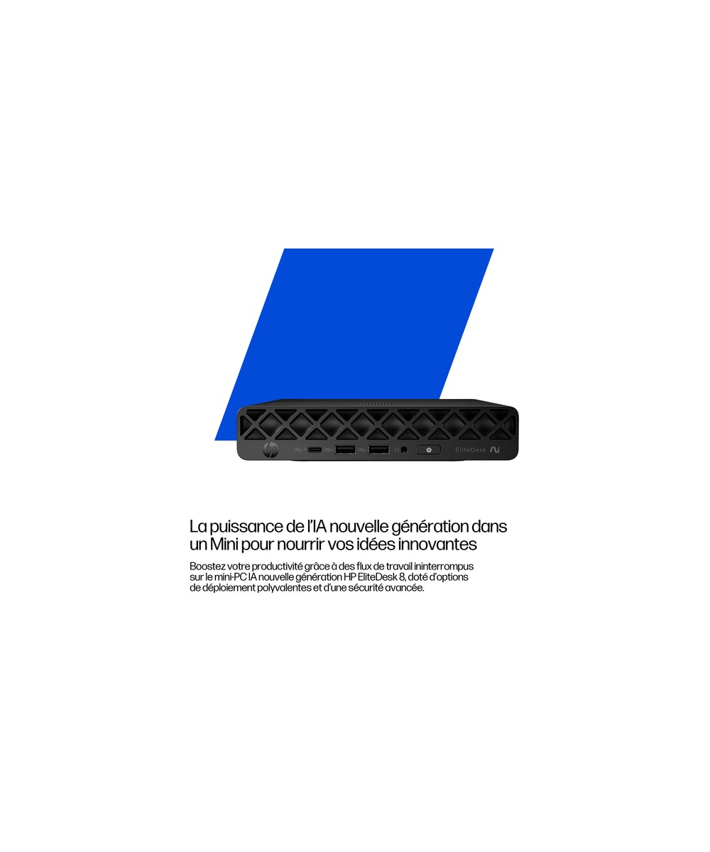 HP PC de bureau mini Ryzen AI 7 350 / jusqu'à 5 GHz RAM 24 Go D4DQ9ET#ABF