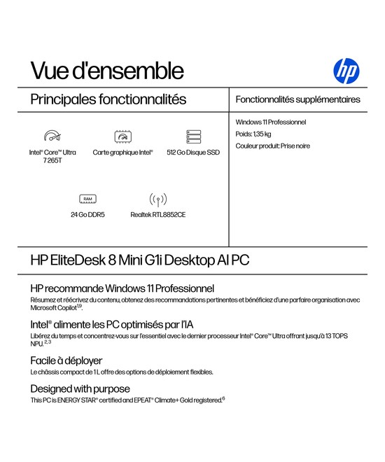 HP EliteDesk 8 Mini G1i AI D4DQ6ET#ABF