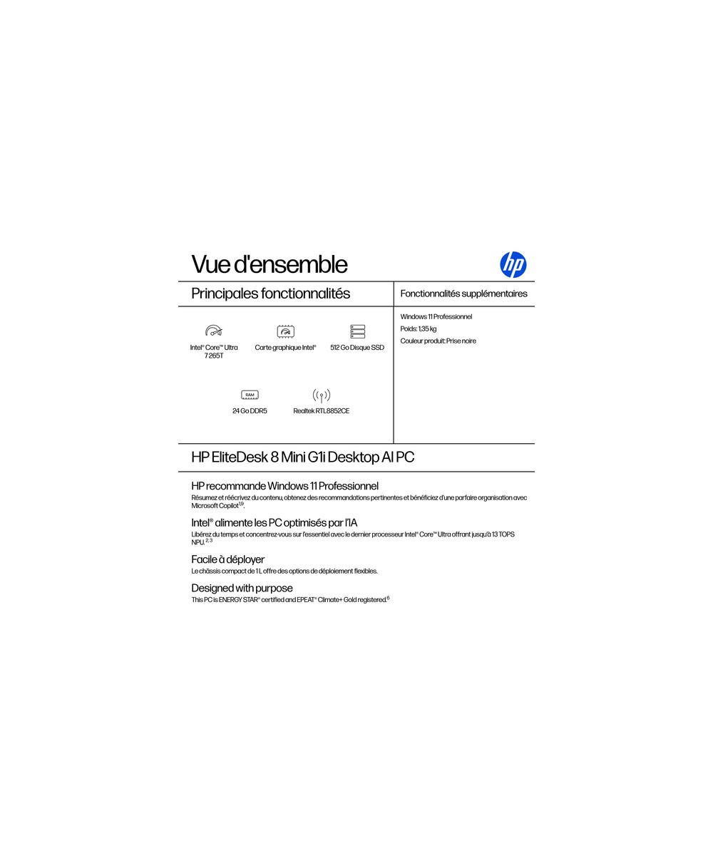 HP EliteDesk 8 Mini G1i AI D4DQ6ET#ABF