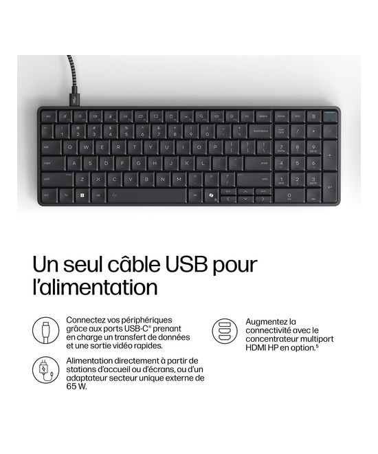 HP PC de bureau PC clavier Ryzen AI 7 PRO 350 / jusqu'à RAM 16 Go DC9M3ET#ABF