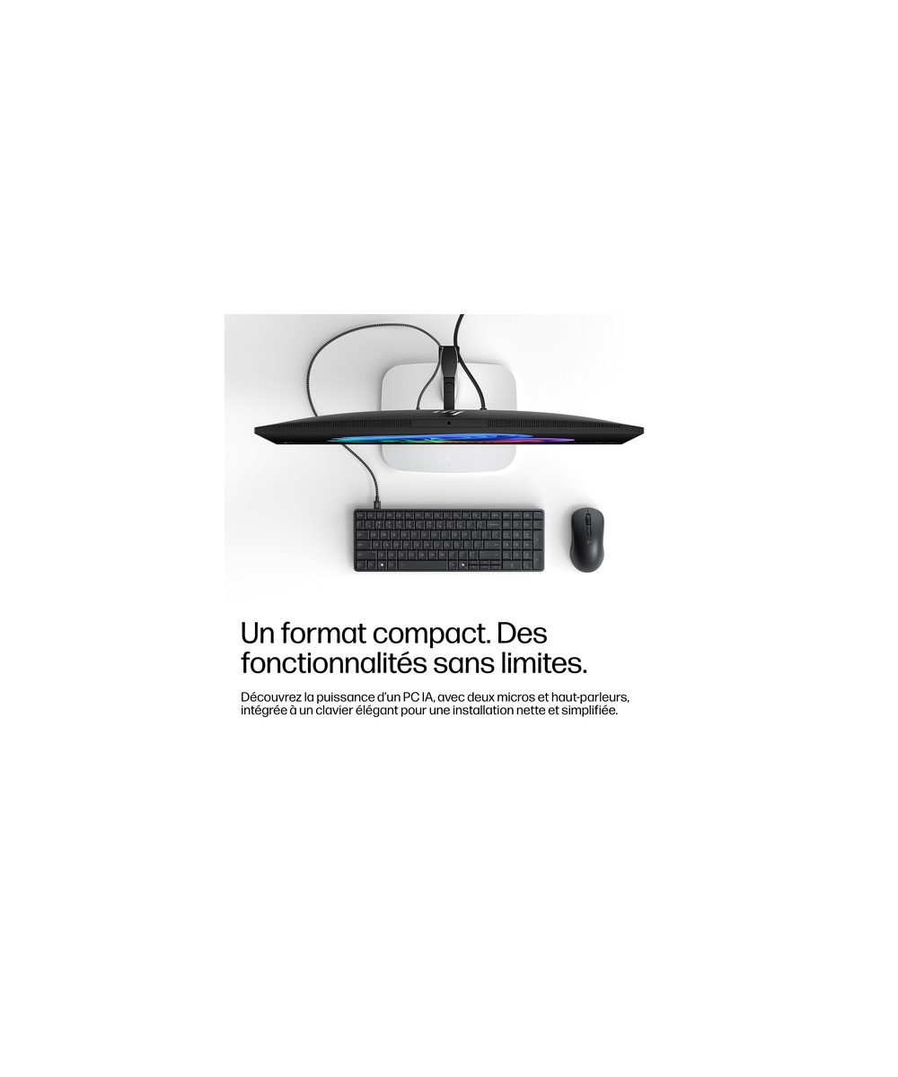 HP PC de bureau PC clavier Ryzen AI 7 PRO 350 / jusqu'à RAM 16 Go DC9M3ET#ABF