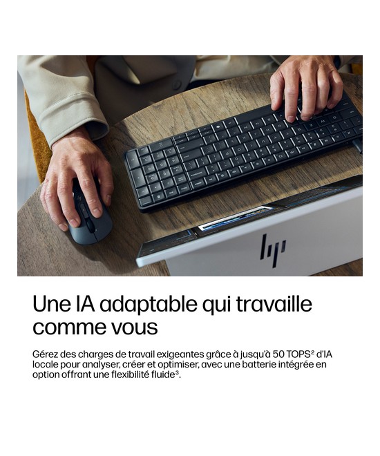 HP PC de bureau PC clavier Ryzen AI 7 PRO 350 / jusqu'à RAM 16 Go DC9M3ET#ABF