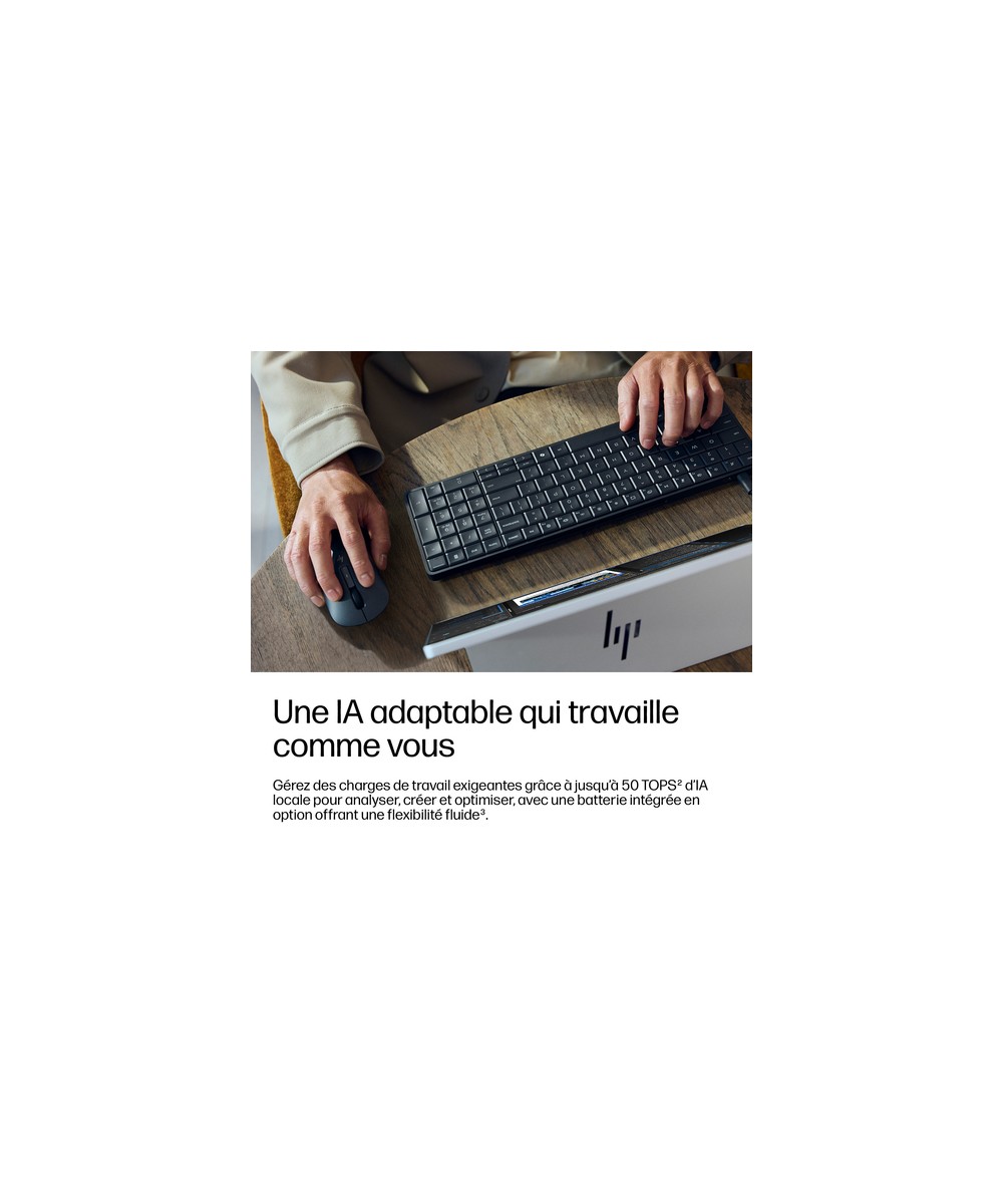 HP PC de bureau PC clavier Ryzen AI 7 PRO 350 / jusqu'à RAM 16 Go DC9M3ET#ABF