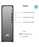 HP PC de bureau Ordinateur de bureau mince 300 / jusqu'à RAM 8 Go D91R8EA#ABF
