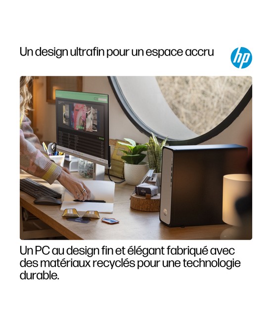 HP PC de bureau Ordinateur de bureau mince 300 / jusqu'à RAM 8 Go D91R8EA#ABF