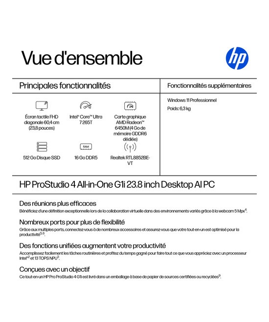HP ProStudio 4 G1i AI PC BY6Y4ET#ABF