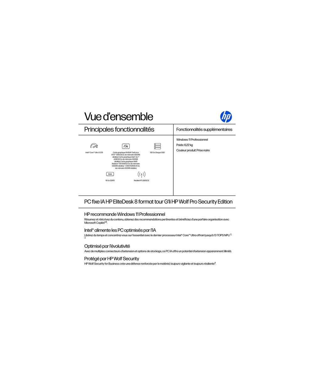 HP EliteDesk 8 Tower G1i AI Wolf Pro Security Edition C6QN7ET#ABF
