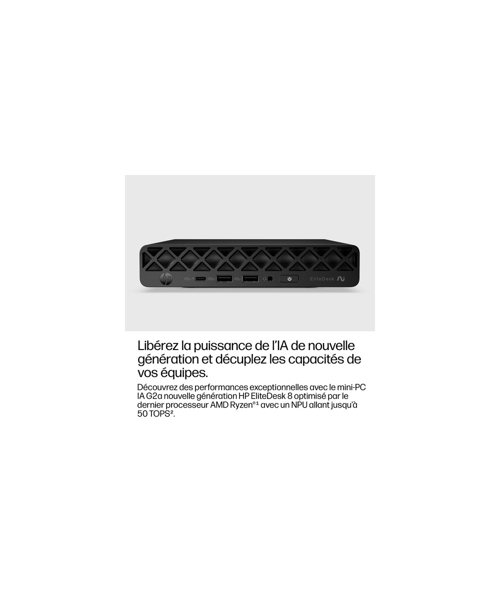 HP PC de bureau mini Ryzen AI 5 430 / jusqu'à 4.5 GHz RAM 16 Go DK3X9ET#ABF