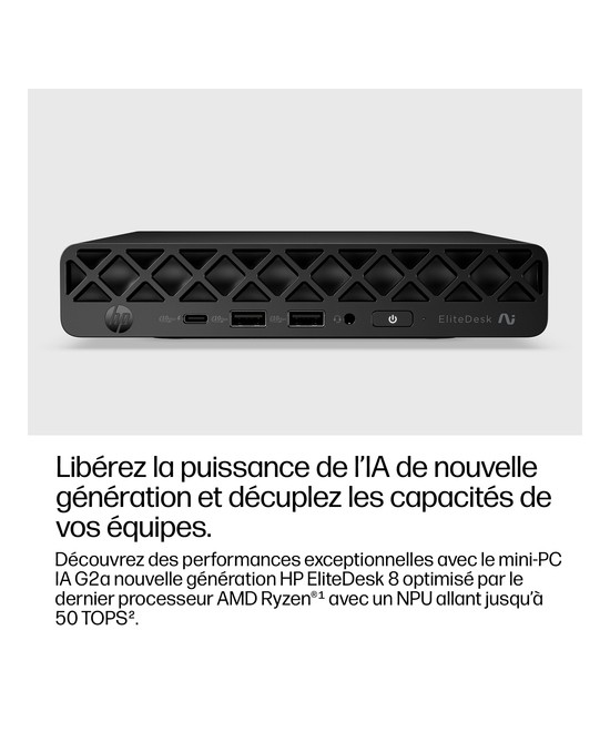 HP PC de bureau mini Ryzen AI 7 445 / jusqu'à 4.6 GHz RAM 16 Go DK3Z3ET#ABF