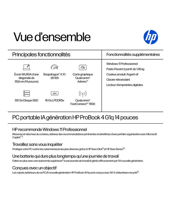 HP ProBook 4 G1q Next Gen AI PC B39VXAT#ABF