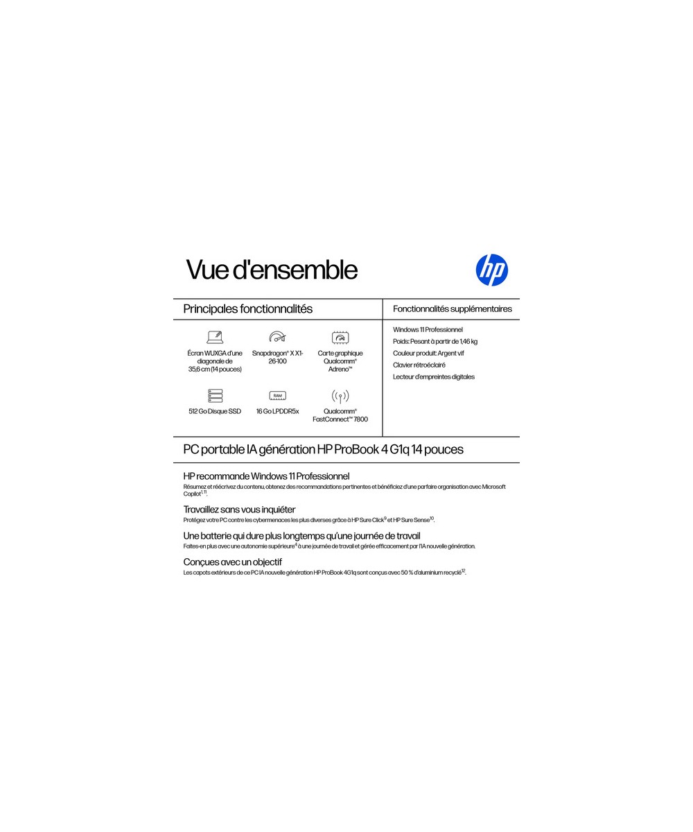 HP ProBook 4 G1q Next Gen AI PC B39VXAT#ABF