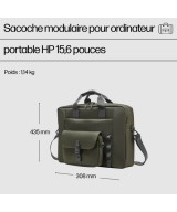 HP Sacoche modulaire pour ordinateur portable HP 15,6 pouces 9J497AA