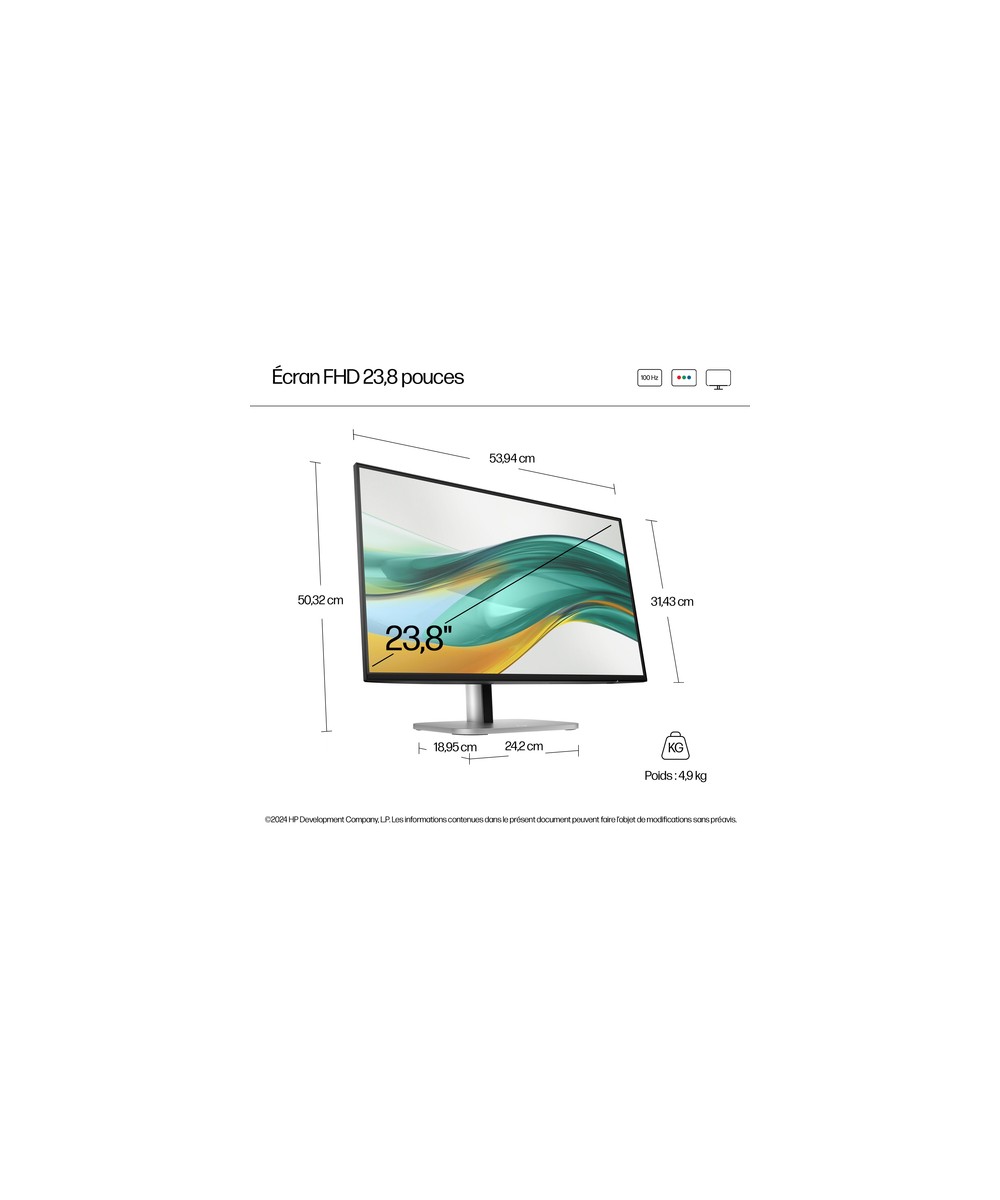 HP Écran FHD 23,8 pouces HP Series 5 Pro - 524pf 9D9L6UT#ABB