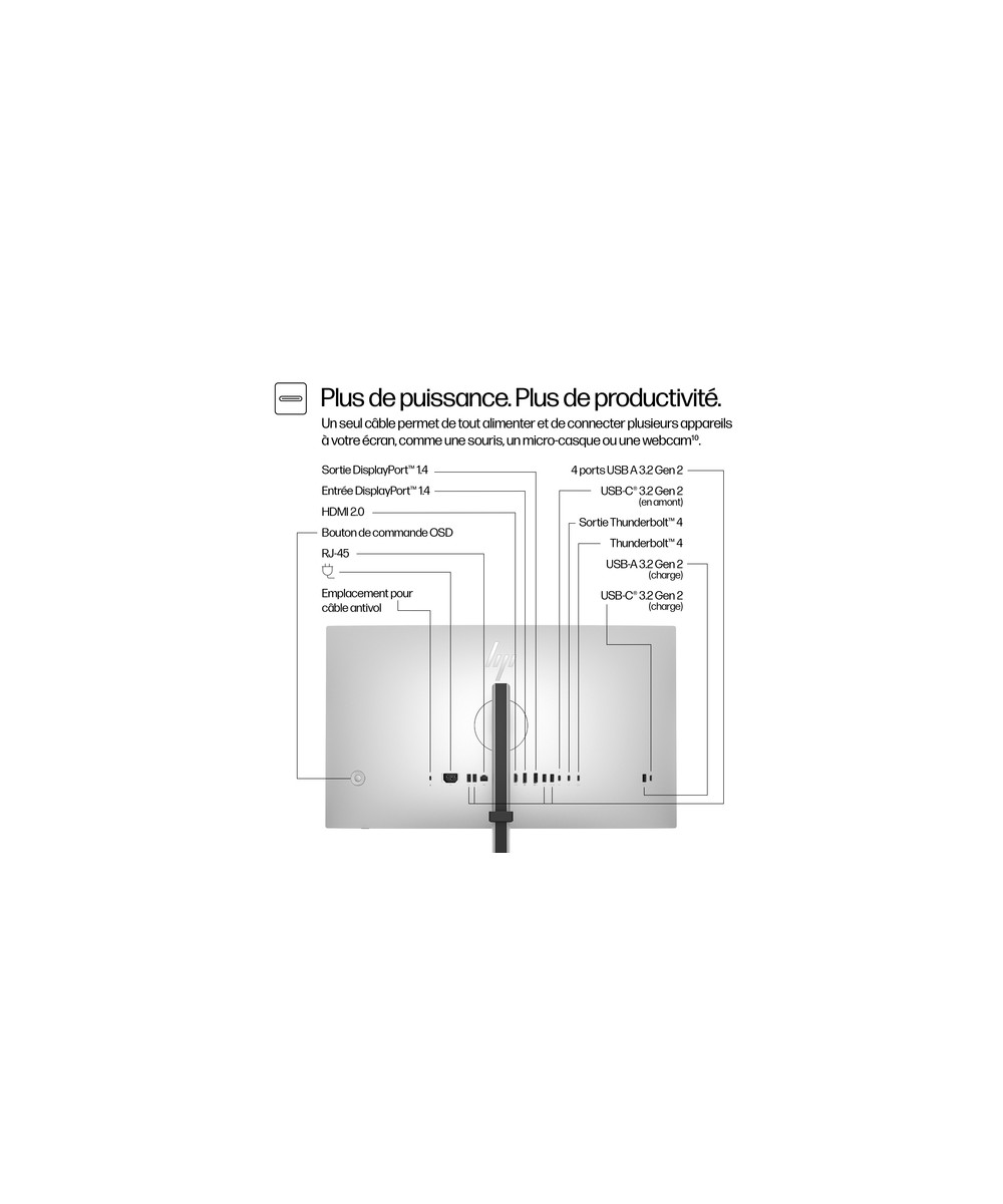 HP Écran 4K Thunderbolt 4 HP Series 7 Pro 27 pouces - 727pk 8J9G2AA#ABB
