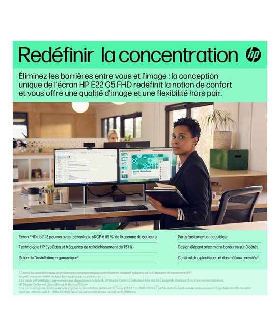HP E-Series Écran FHD E22 G5 HP 6N4E8AA#ABB