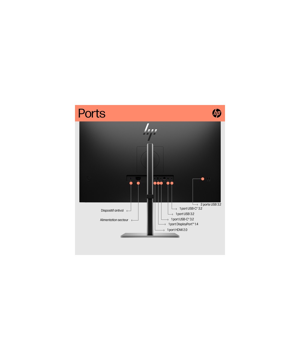 HP Écran USB-C 4K HP E32k G5 6N4D6AA#ABB