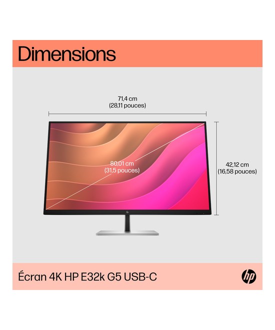 HP Écran USB-C 4K HP E32k G5 6N4D6AA#ABB