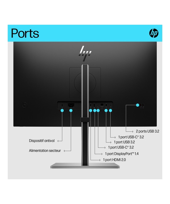 HP E-Series Écran USB-C 4K HP E27k G5 6N4C4AA#ABB
