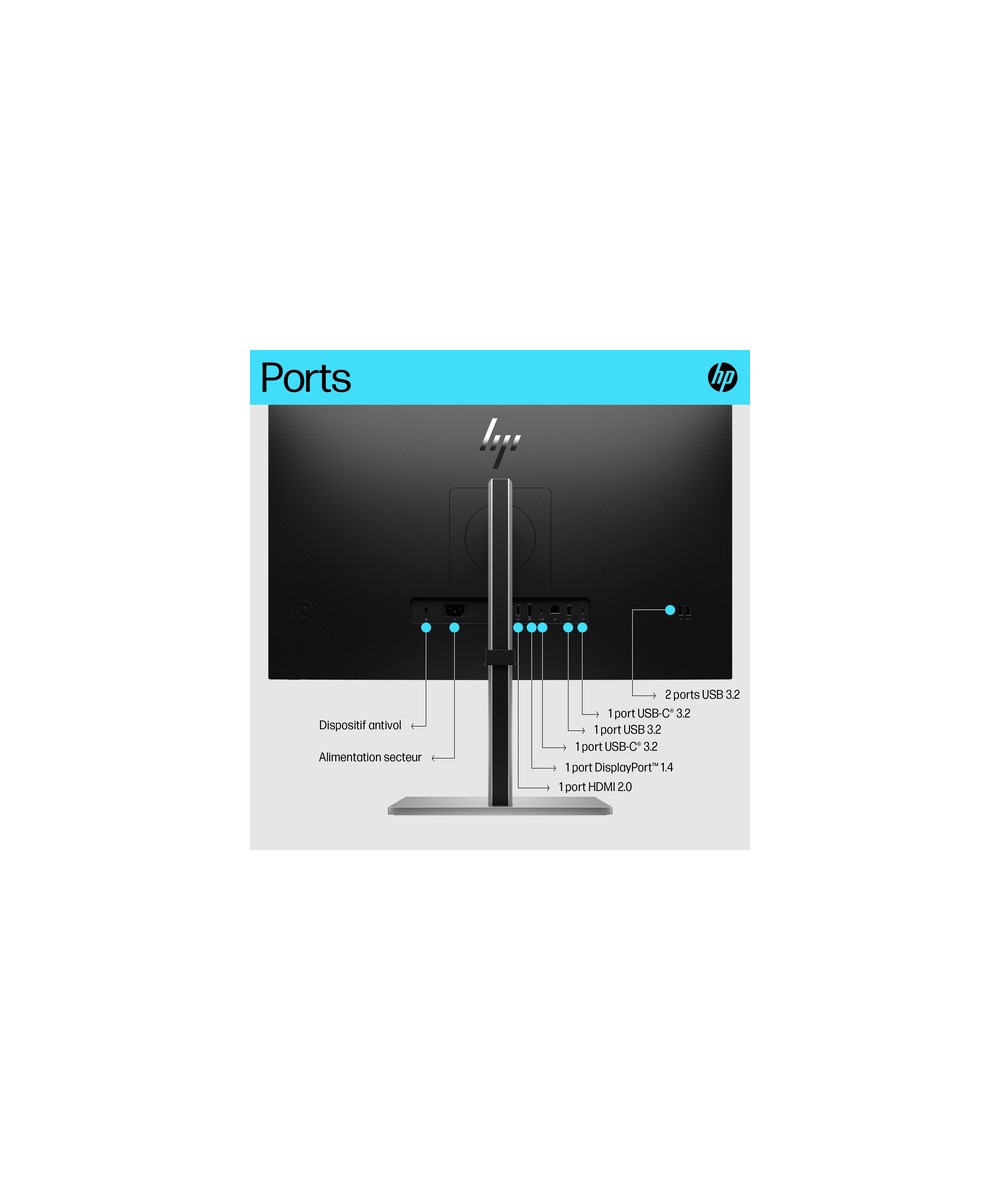 HP E-Series Écran USB-C 4K HP E27k G5 6N4C4AA#ABB