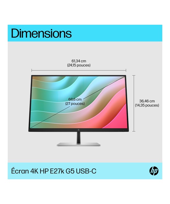 HP E-Series Écran USB-C 4K HP E27k G5 6N4C4AA#ABB
