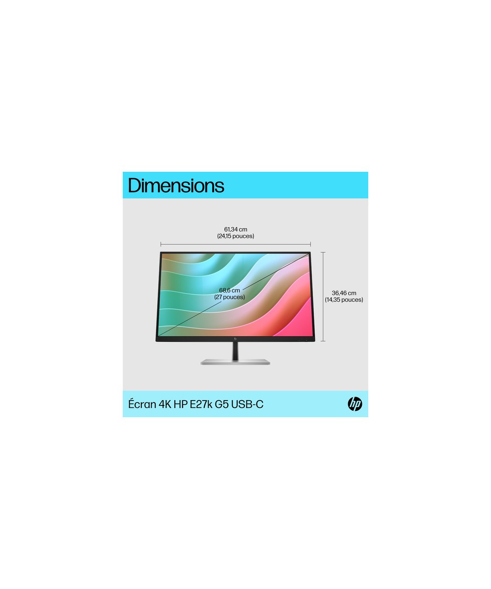 HP E-Series Écran USB-C 4K HP E27k G5 6N4C4AA#ABB