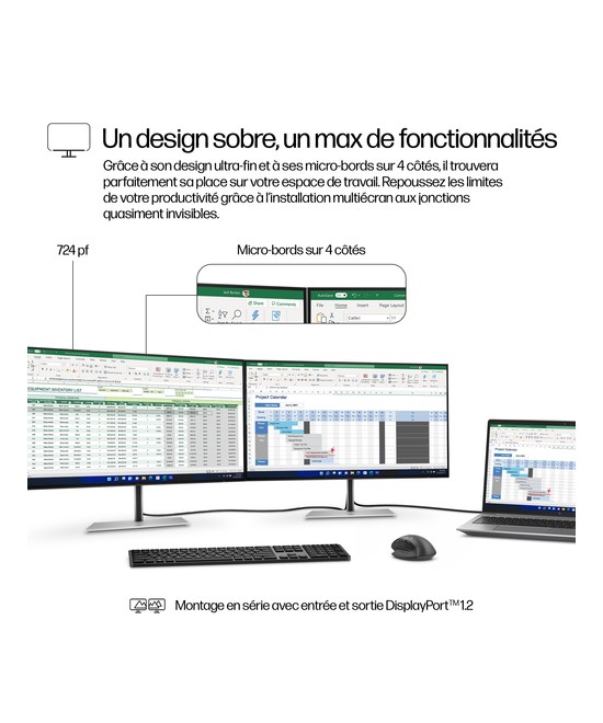 HP Écran FHD 23,8 pouces HP Série 7 Pro - 724pf 8X530AA#ABB
