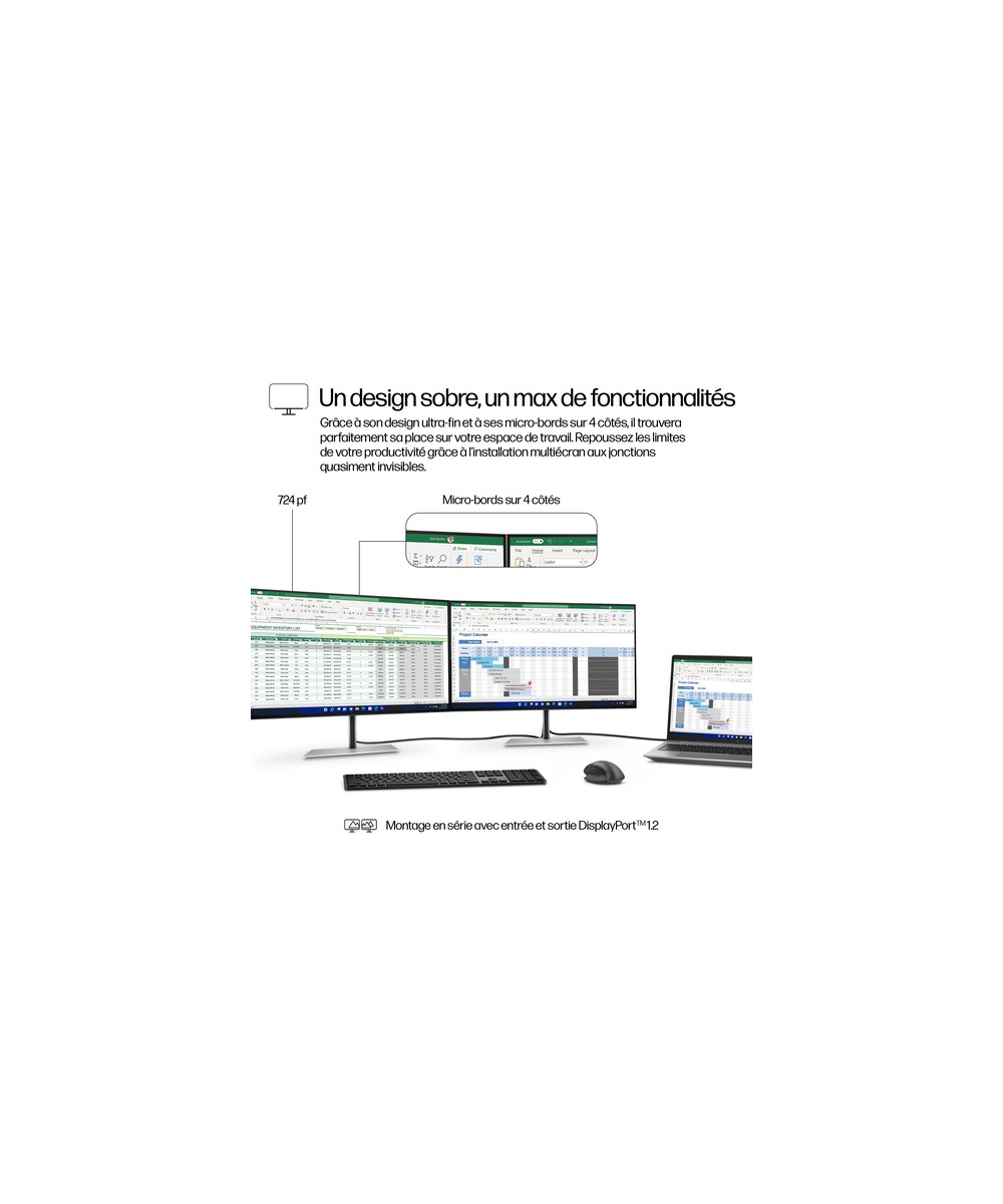HP Écran FHD 23,8 pouces HP Série 7 Pro - 724pf 8X530AA#ABB