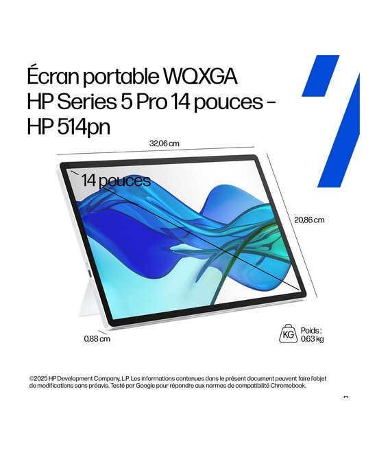 HP Écran portable HP Series 5 Pro 14 pouces WQXGA – HP 514pn B88JWAA#ABB