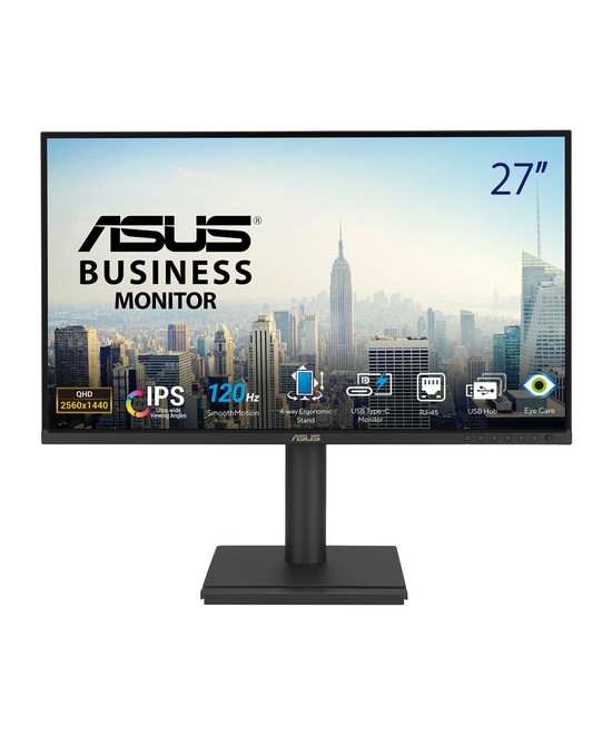 Écran LED - 27" - 2560 x 1440 @ 120 Hz - IPS - 350 cd/m² - 3000:1 - 5 ms - HDMI, 2xDisplayPort, USB-C - haut-parleurs - noir