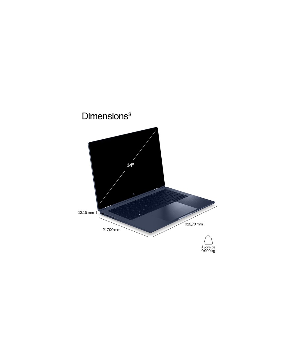 HP PC portable Intel Core Ultra X7 358H / jusqu'à 4.8 GHz D90PYAT#ABF