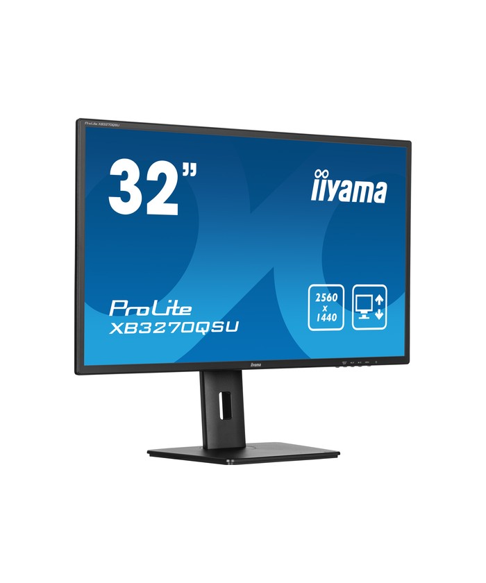 Écran LED - 32" (31.5" visualisable) - 2560 x 1440 WQHD @ 100 Hz - IPS - 250 cd/m² - 1200:1 - 3 ms - HDMI, DisplayPort - haut-pa