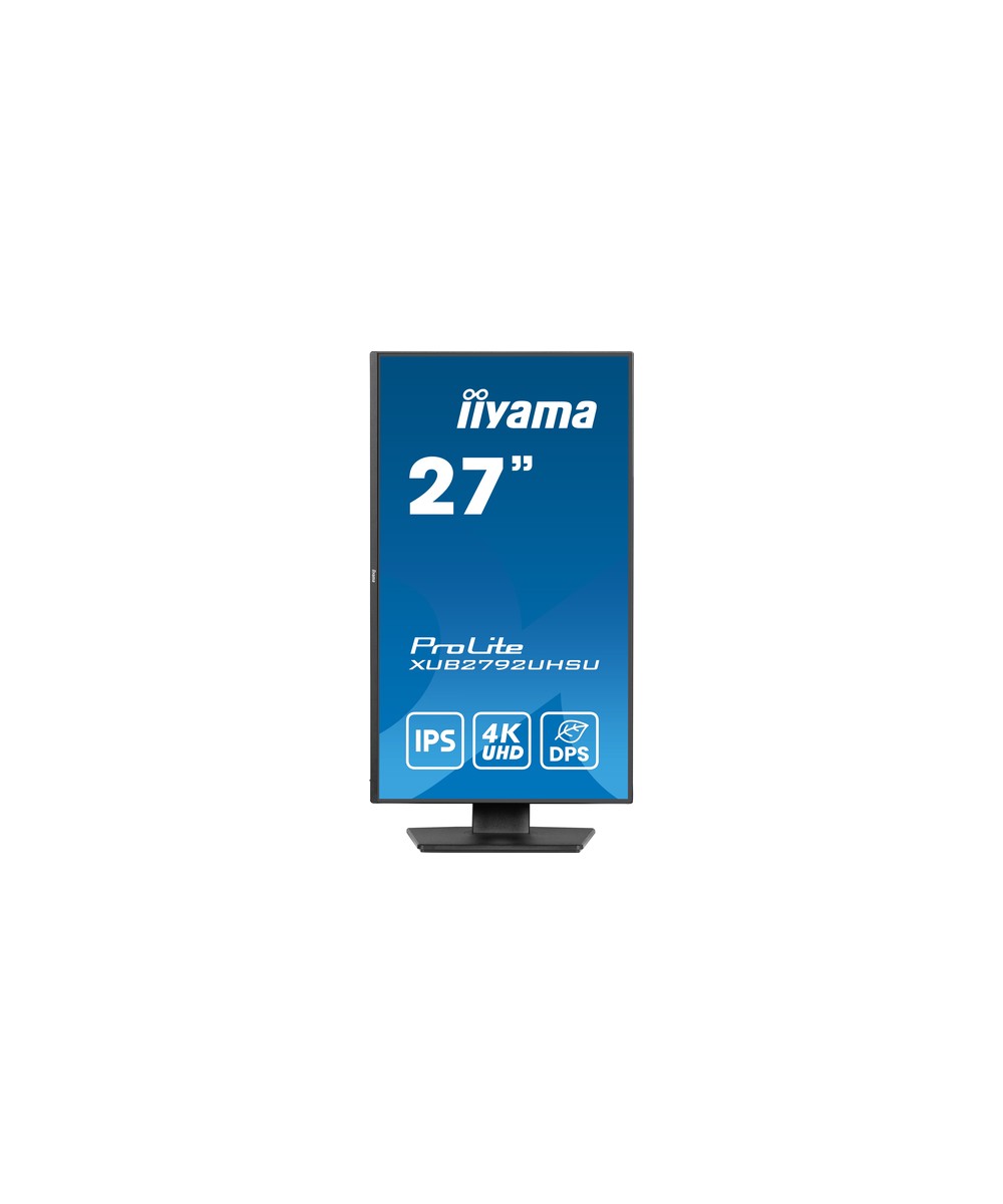 Écran LED - 27" - 3840 x 2160 4K @ 60 Hz - IPS - 350 cd/m² - 1300:1 - 4 ms - HDMI, DisplayPort, USB-C - haut-parleurs - noir mat
