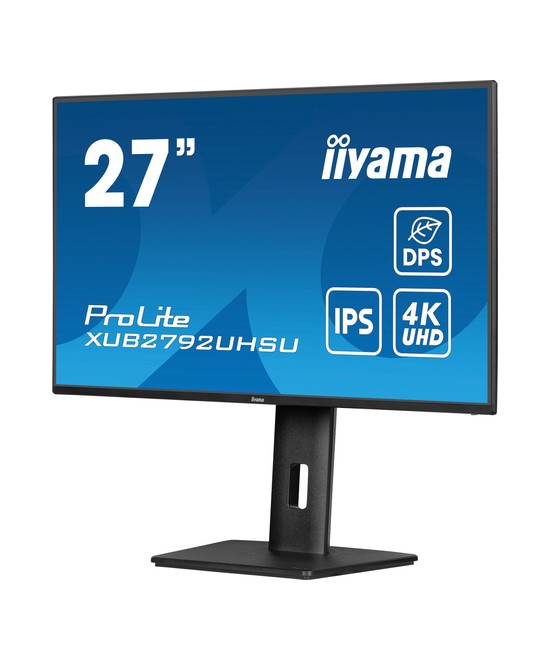 Écran LED - 27" - 3840 x 2160 4K @ 60 Hz - IPS - 350 cd/m² - 1300:1 - 4 ms - HDMI, DisplayPort, USB-C - haut-parleurs - noir mat