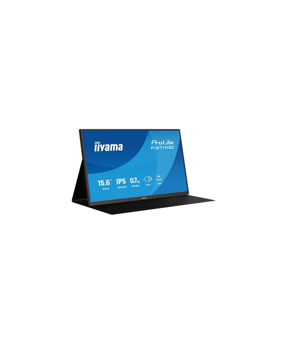 Écran LED - 15.6" - cadre ouvert - 1920 x 1080 Full HD (1080p) @ 60 Hz - IPS - 250 cd/m² - 1000:1 - 3 ms - Mini HDMI, USB-C - no