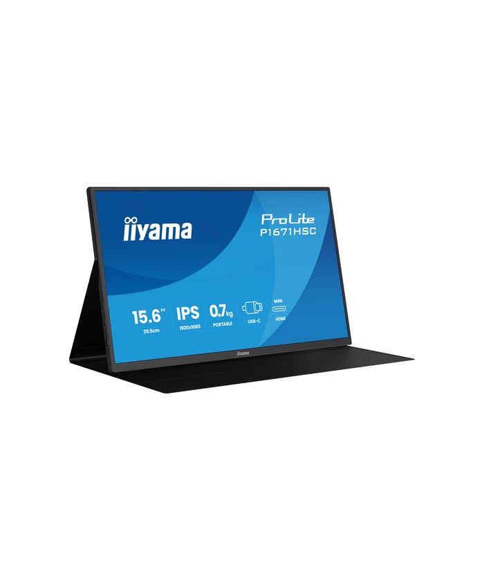 Écran LED - 15.6" - cadre ouvert - 1920 x 1080 Full HD (1080p) @ 60 Hz - IPS - 250 cd/m² - 1000:1 - 3 ms - Mini HDMI, USB-C - no