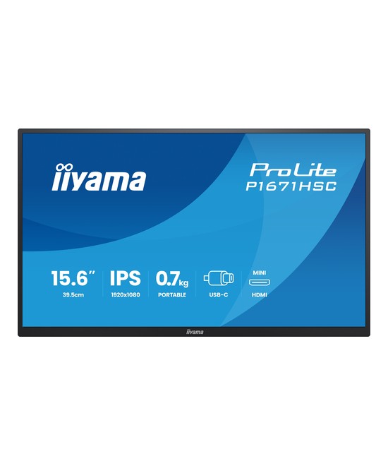 Écran LED - 15.6" - cadre ouvert - 1920 x 1080 Full HD (1080p) @ 60 Hz - IPS - 250 cd/m² - 1000:1 - 3 ms - Mini HDMI, USB-C - no