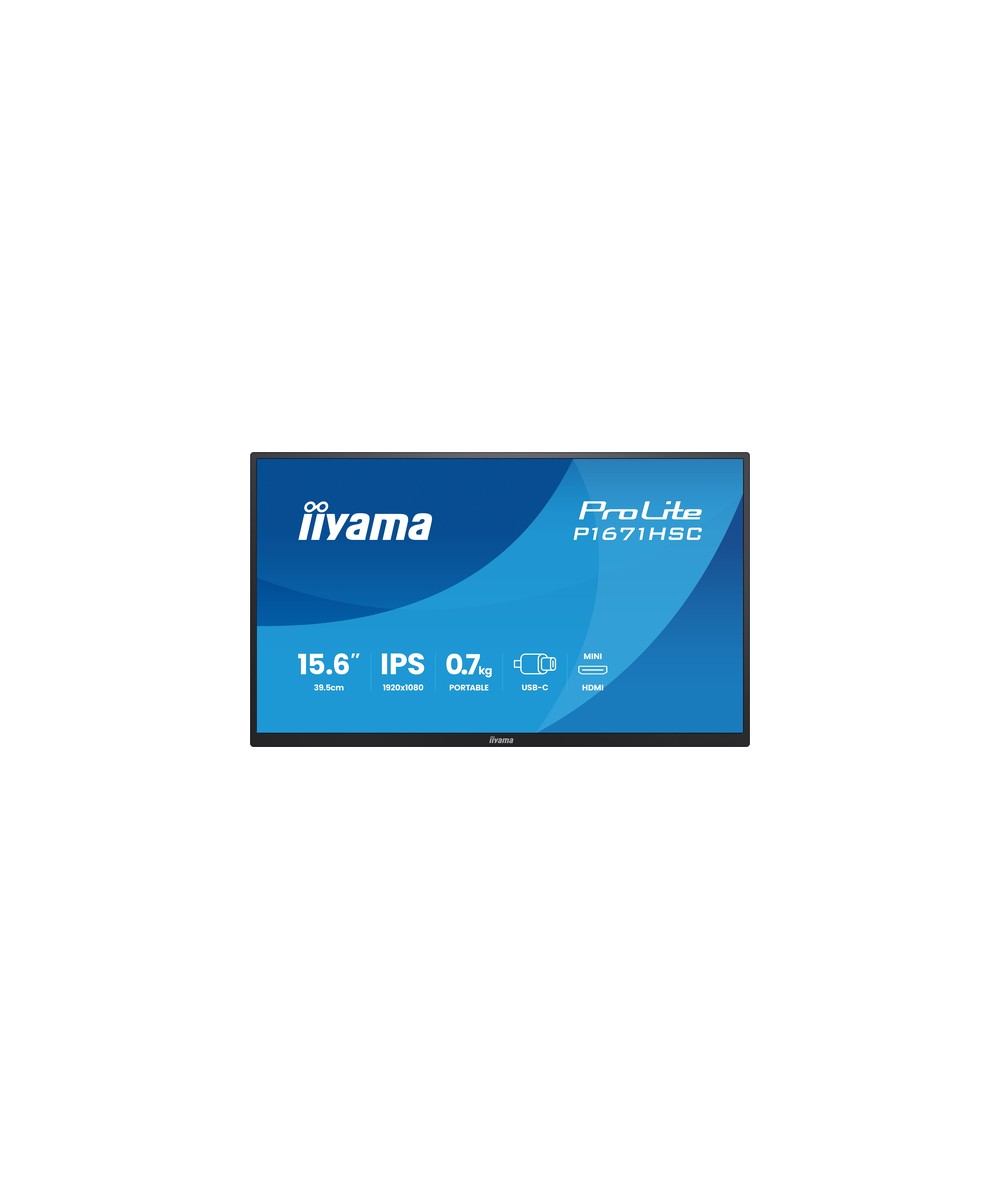 Écran LED - 15.6" - cadre ouvert - 1920 x 1080 Full HD (1080p) @ 60 Hz - IPS - 250 cd/m² - 1000:1 - 3 ms - Mini HDMI, USB-C - no