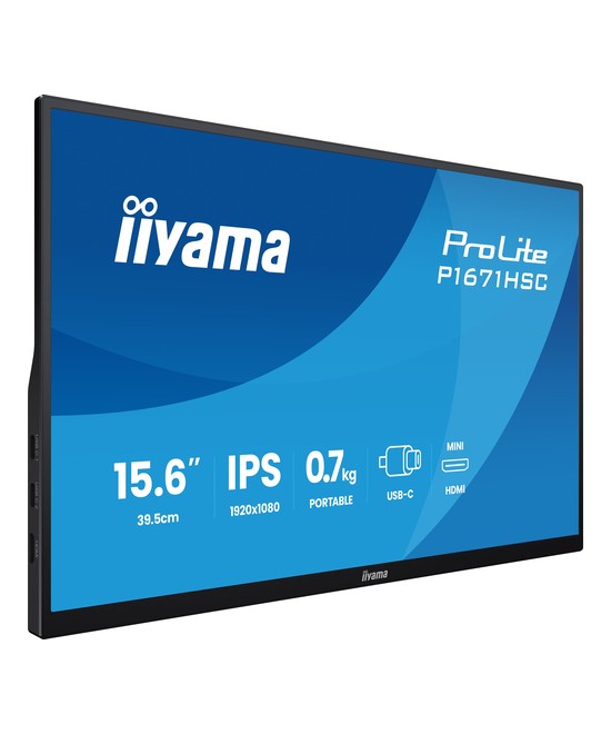 Écran LED - 15.6" - cadre ouvert - 1920 x 1080 Full HD (1080p) @ 60 Hz - IPS - 250 cd/m² - 1000:1 - 3 ms - Mini HDMI, USB-C - no