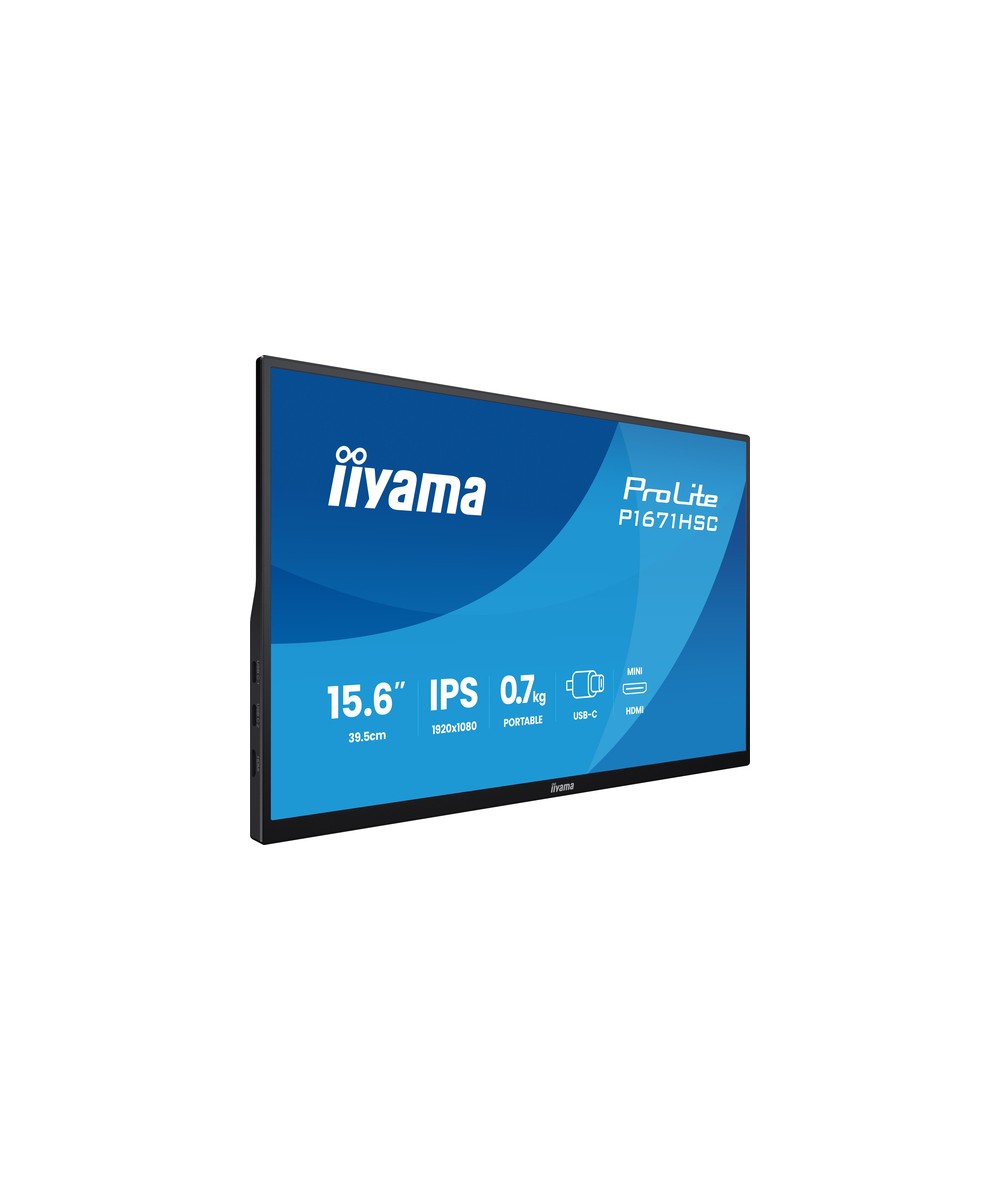 Écran LED - 15.6" - cadre ouvert - 1920 x 1080 Full HD (1080p) @ 60 Hz - IPS - 250 cd/m² - 1000:1 - 3 ms - Mini HDMI, USB-C - no